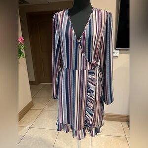 Xhilaration Multicolor Striped Long Sleeve Dress